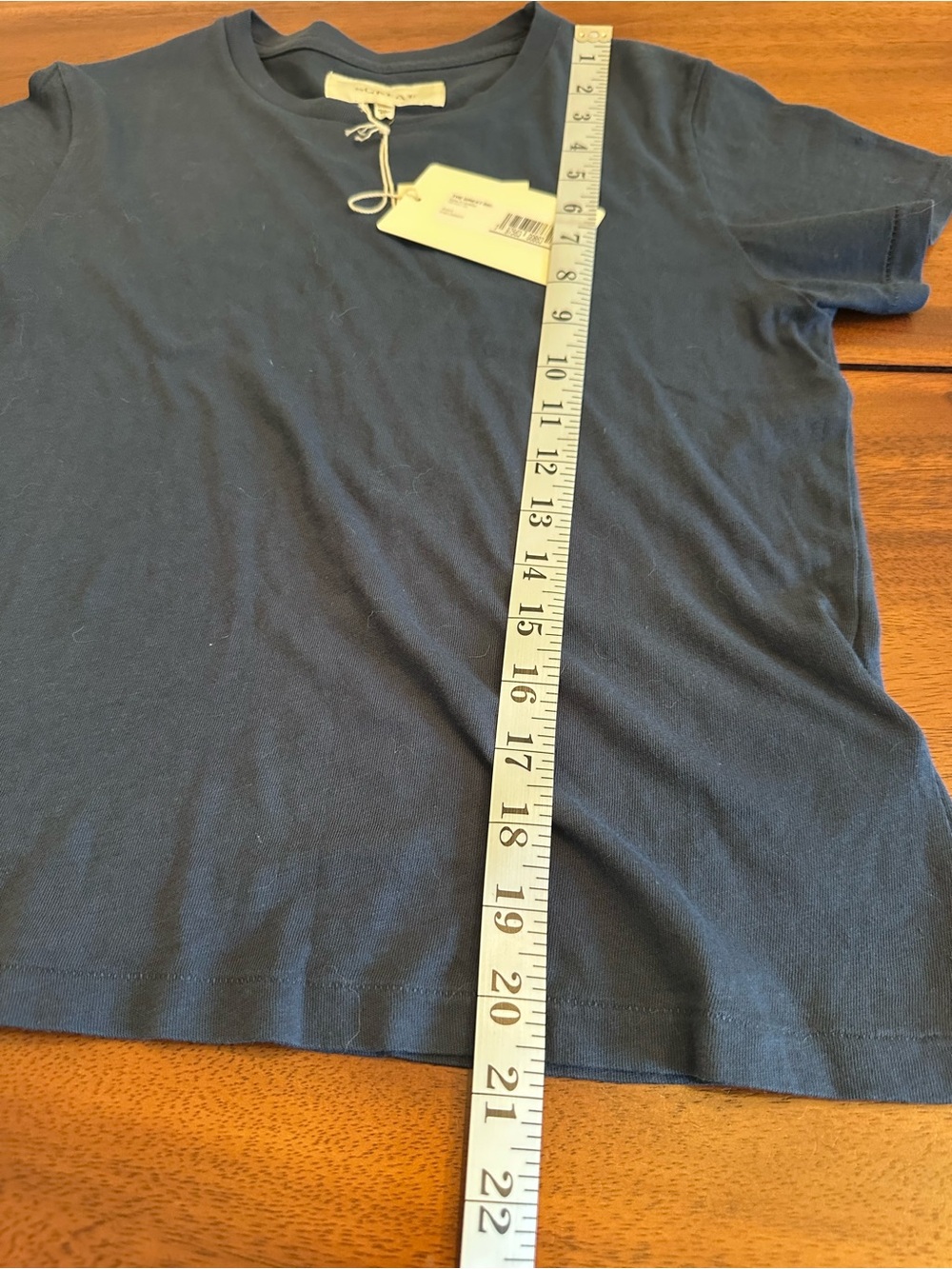 NWT The Great. Women's Cotton Navy Crewneck fitted Tee size 0 Made in USA - Picture 5 of 6